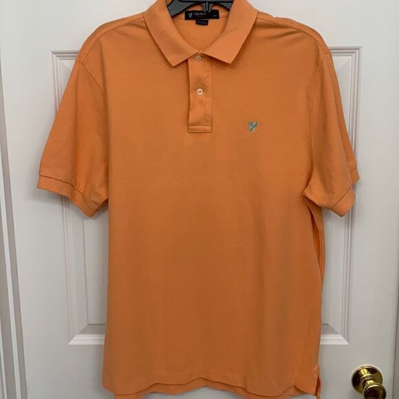 CREMIEUX Size Large orange polo.  Seems to run small so I included measurements - Picture 1 of 6